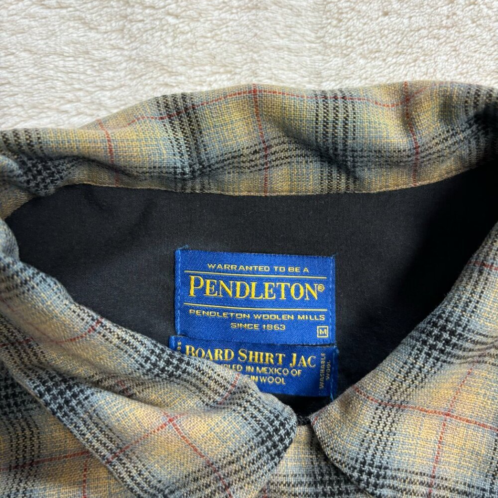 Pendleton Mens Board Shirt Jac Flannel Button Down Size Medium Plaid Long Sleeve - Picture 2 of 16